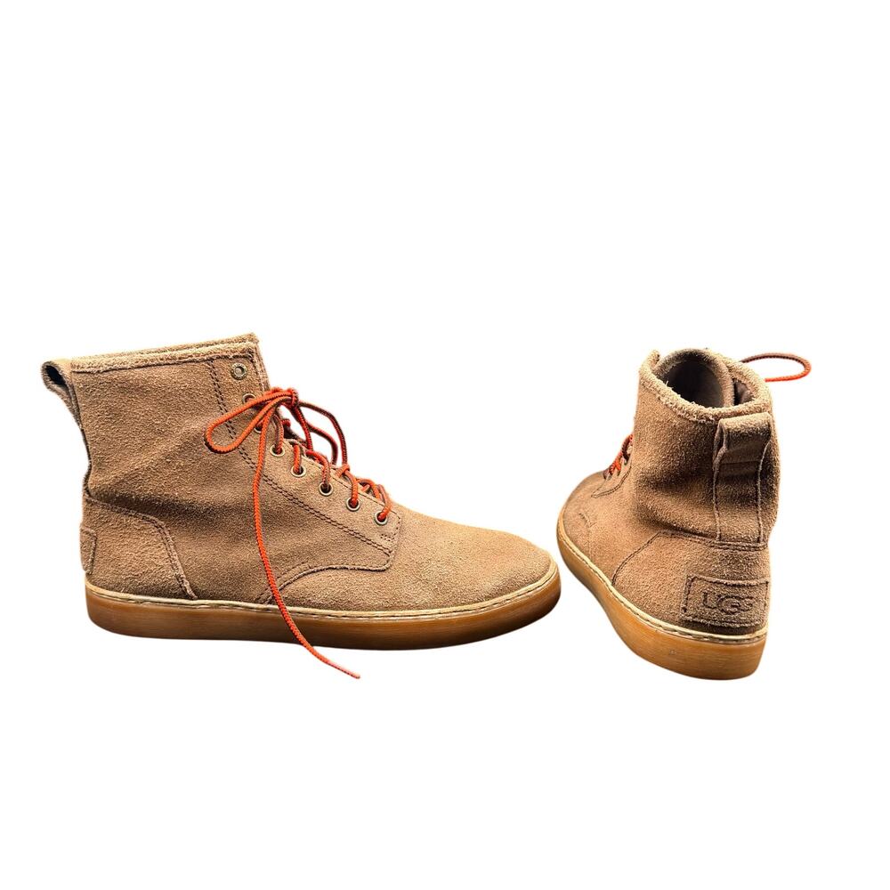 UGG Men’s Suede High Top Boots Brown Gum Sole Lace Up Size 8.5